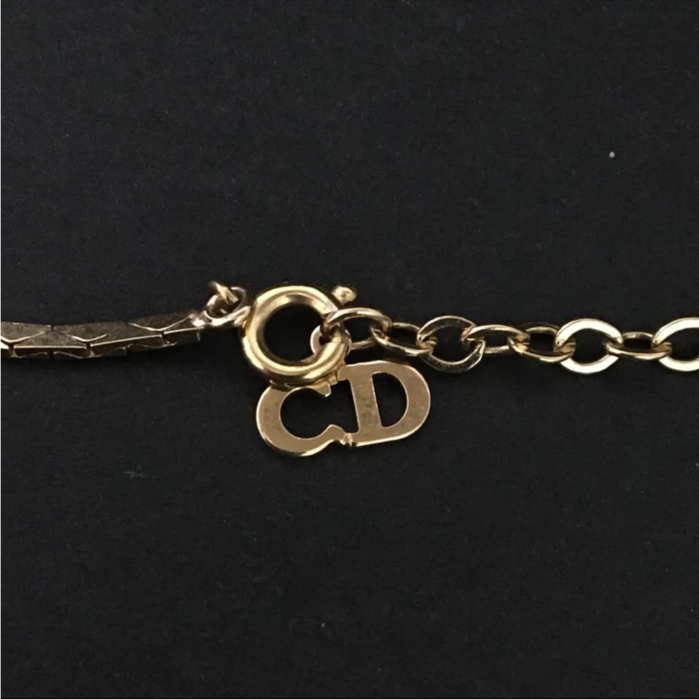 Christian Dior Gold Pearl Diamond Charm Necklace - Picture 6 of 10